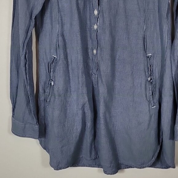 Toad & Co Mixologist Tunic Dress Size S Pockets Organic Cotton Long Sleeve Blue - Picture 3 of 11